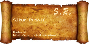 Sikur Rudolf névjegykártya